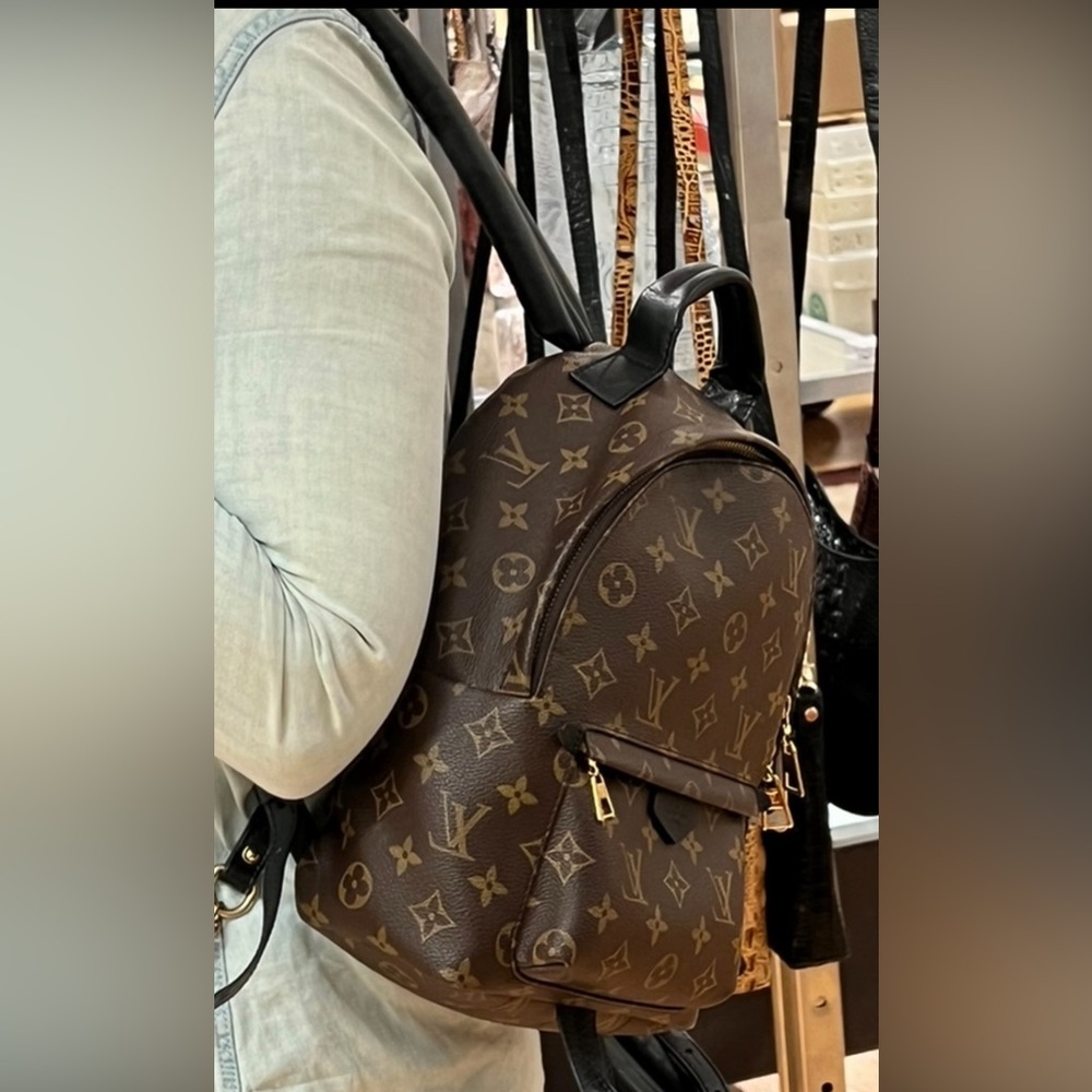 AUTHENTIC Louis Vuitton Brown Monogram Backpack- Palm Springs- MM - Picture 12 of 16